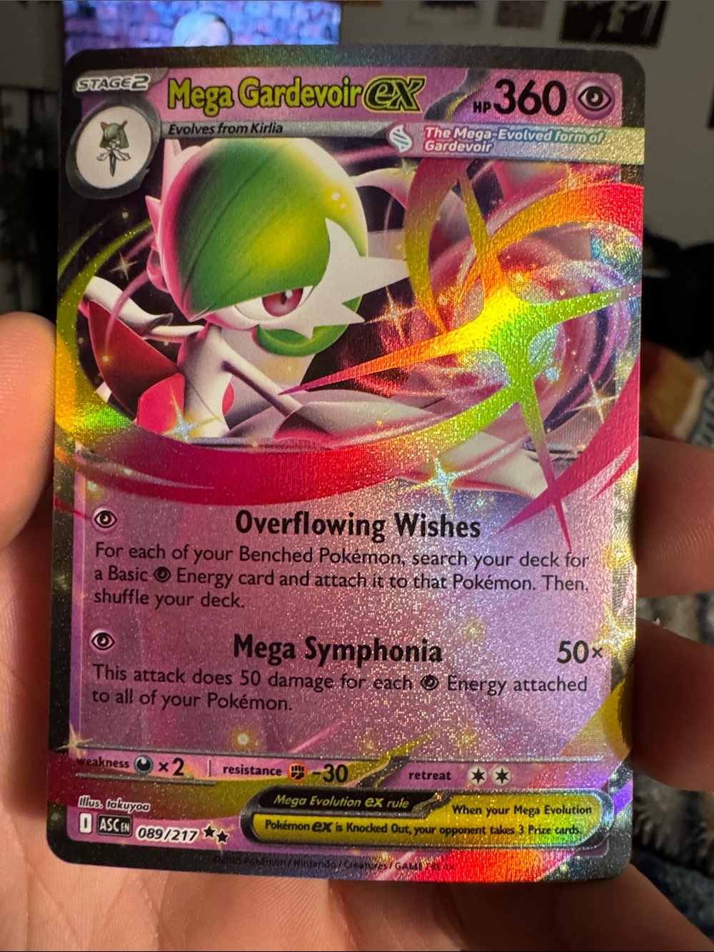 Mega Gardevoir ex Pokémon TCG Holofoil Card — Pink & Green